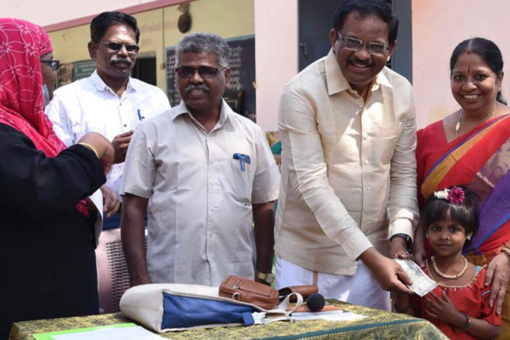 Donation to Government Primary School at a village in Tirunelveli